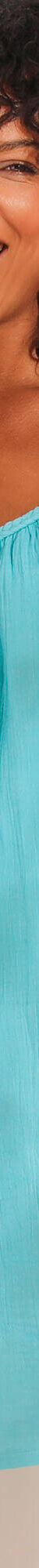 Robe bretelles tressées, gaze de coton (bleu lagon) Robe bretelles tressées, gaze de coton (bleu lagon)